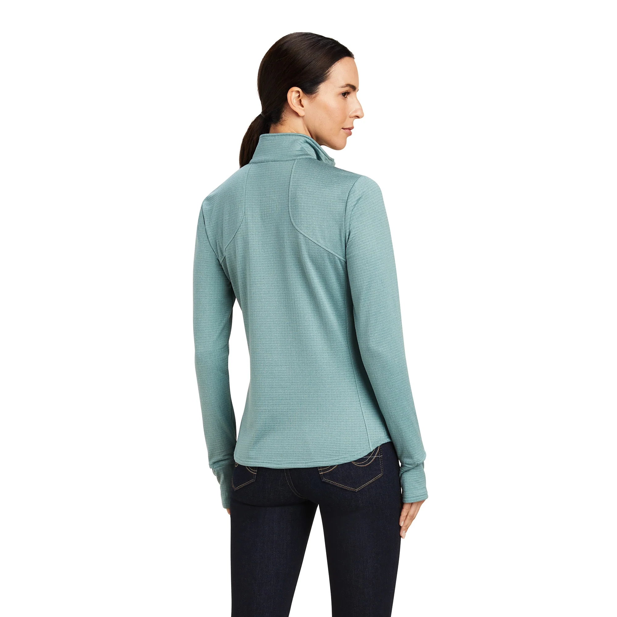 Ariat Ladies Gridwork 1/4 Zip Baselayer Shirt - Image 2