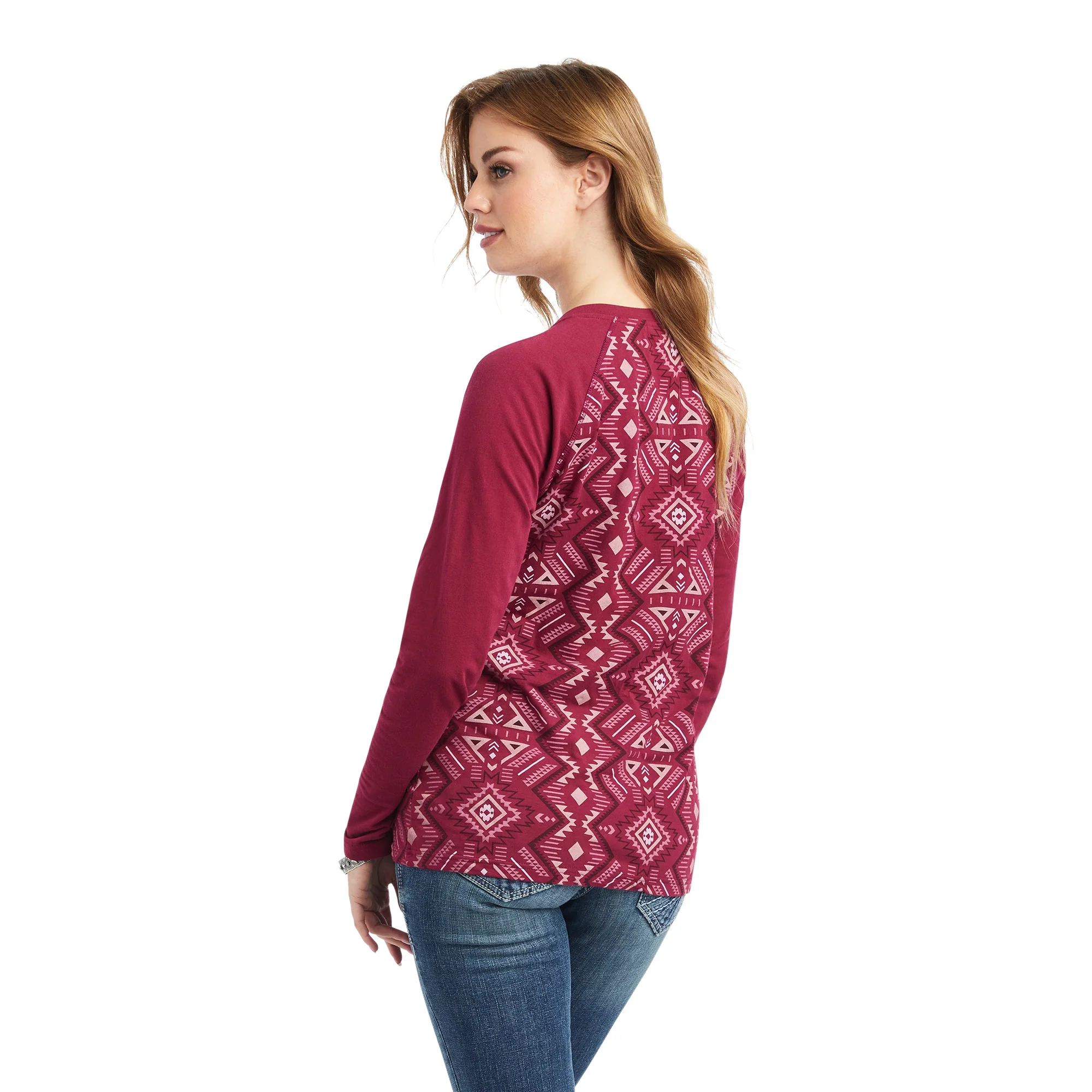 Ariat Ladies REAL Printed Henley Shirt - Image 2