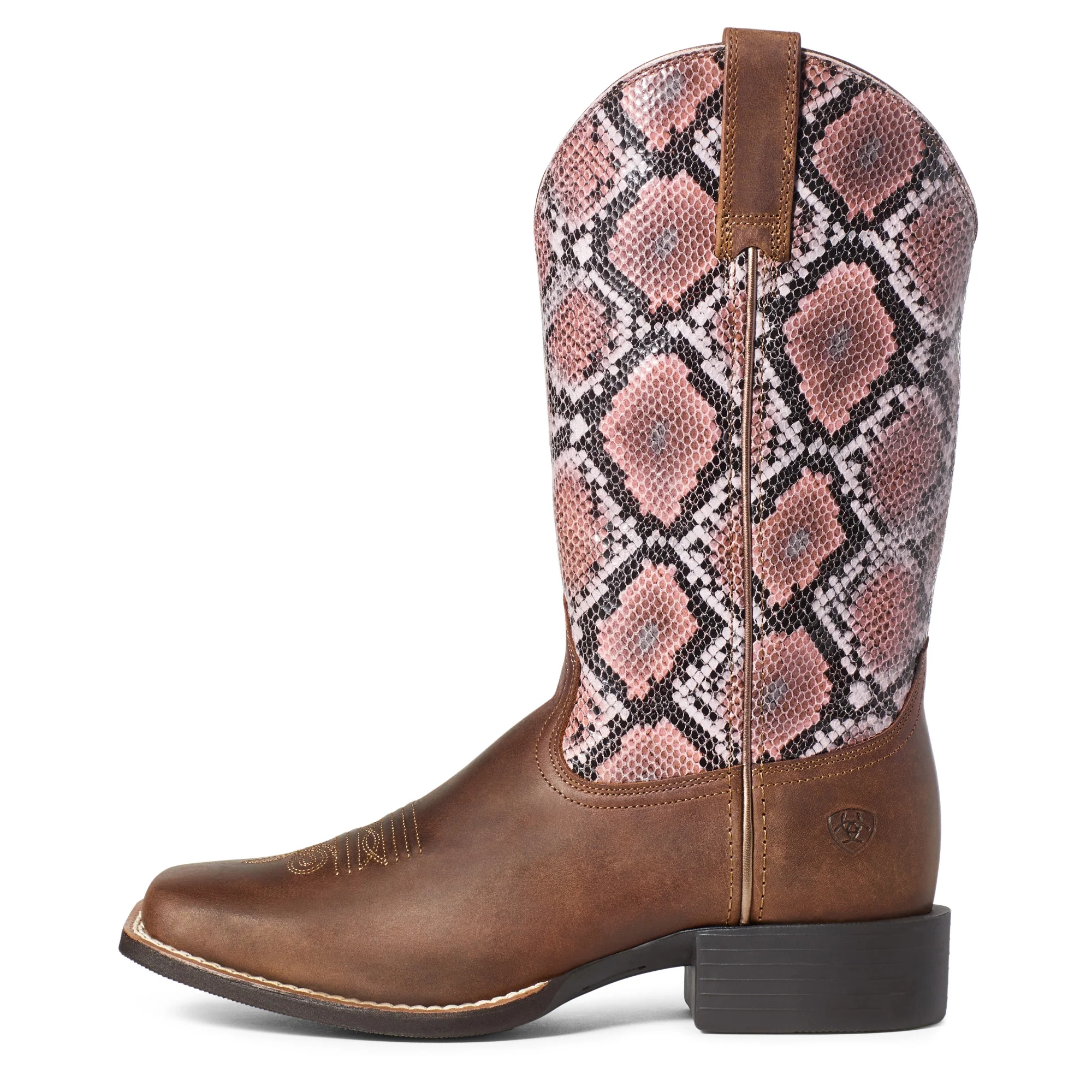 Ariat Ladies Round Up Wide Square Toe Western Boots - Image 2