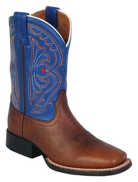 Ariat Quickdraw Western Boots - Kids - Brown/Royal Blue - Image 5