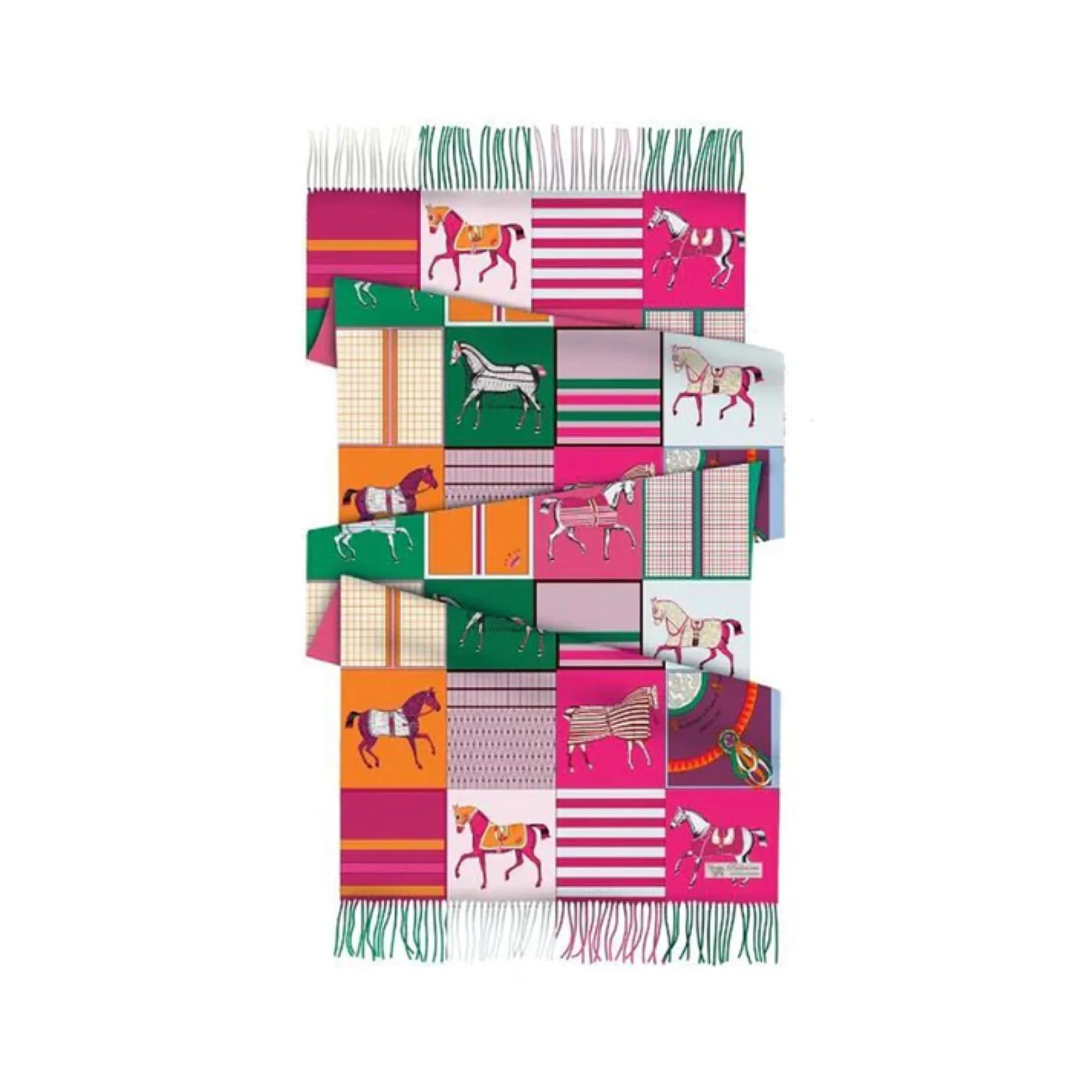 AWST Int'l Horses in Blankets Acrylic Cashmere Scarf - Image 3