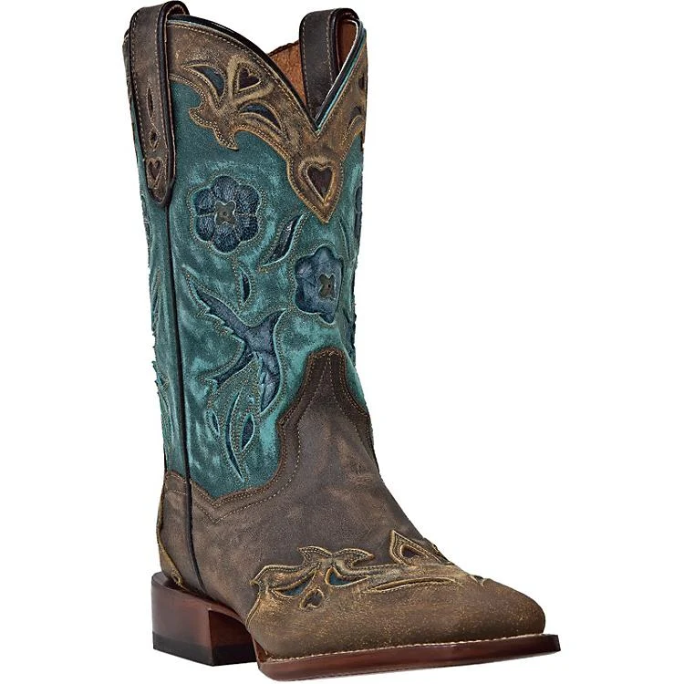 Dan Post Ladies Bluebird Sq Toe Western Boots 8
