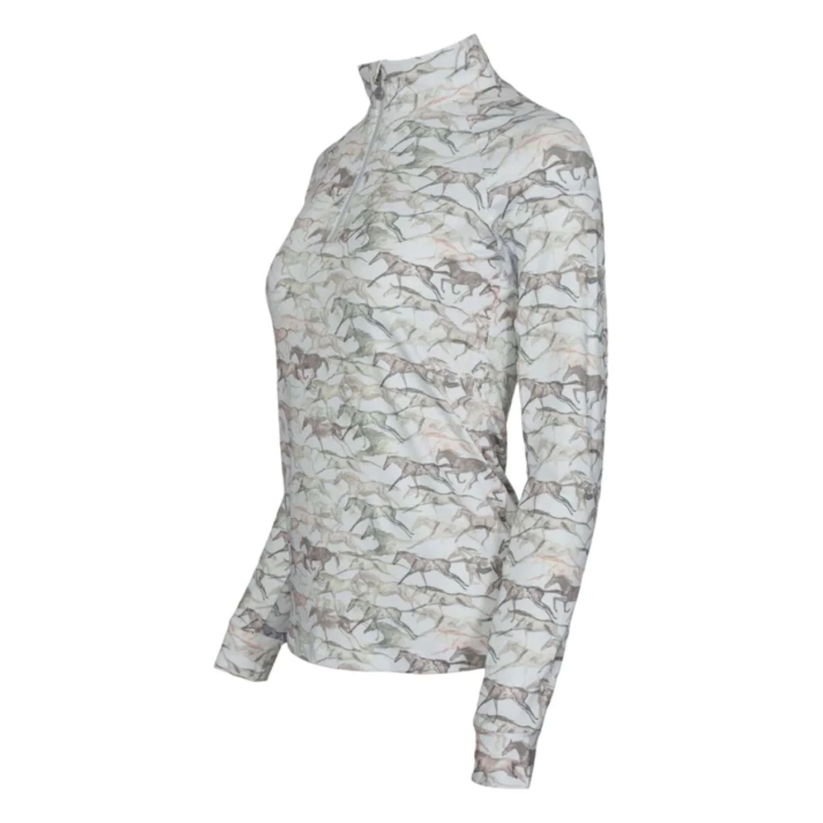 Dapplebay Galloping Watercolor 1/4 Zip Riding Top - Image 3