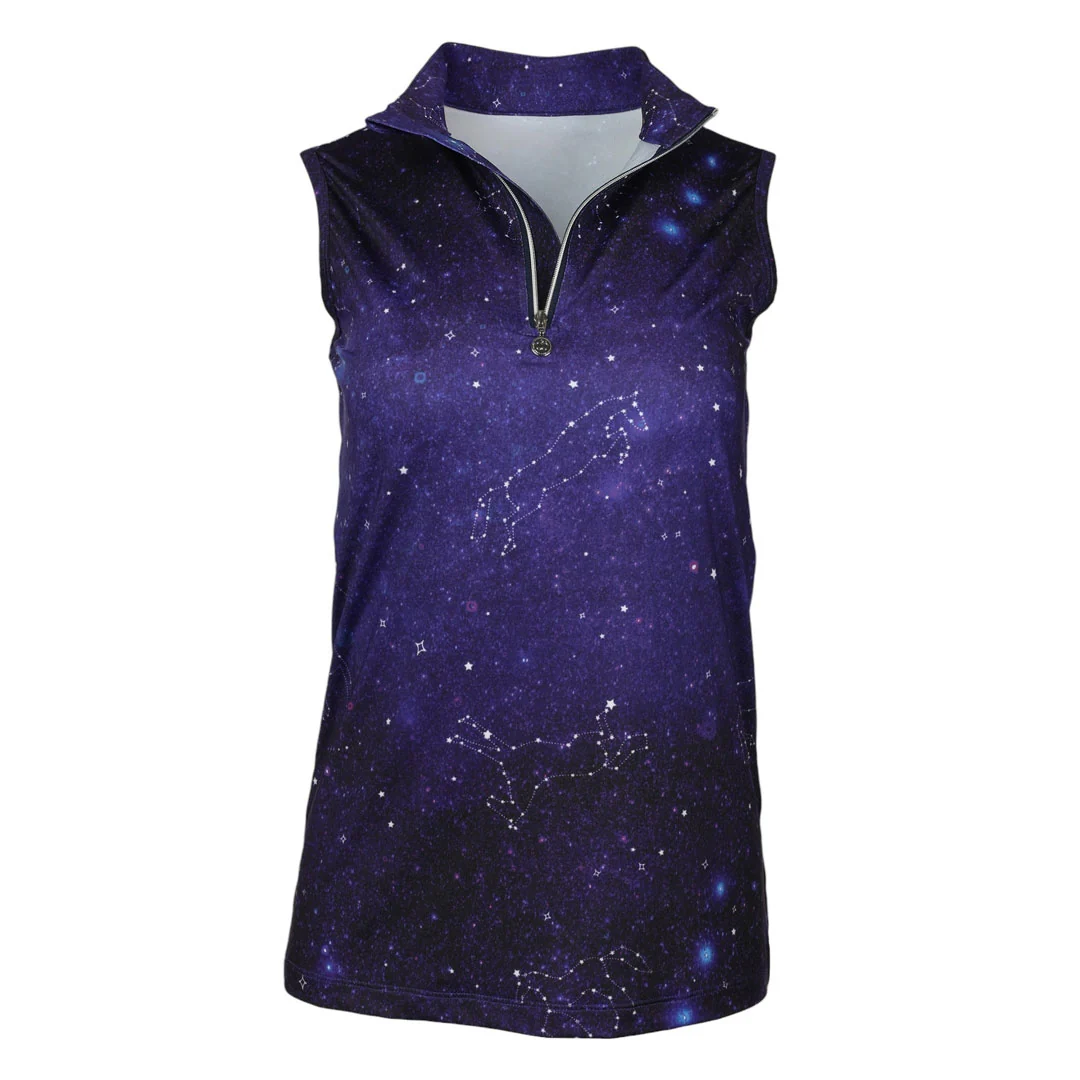 Dapplebay Ladies Constellation 1/4 Zip Sleeveless Light Riding Top