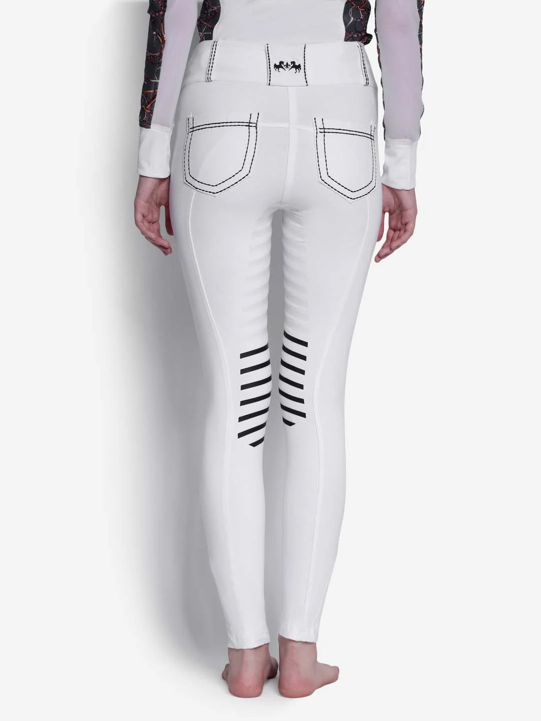 Equine Couture Ladies Saddle Stitch Extended Knee Patch Breeches - Image 5
