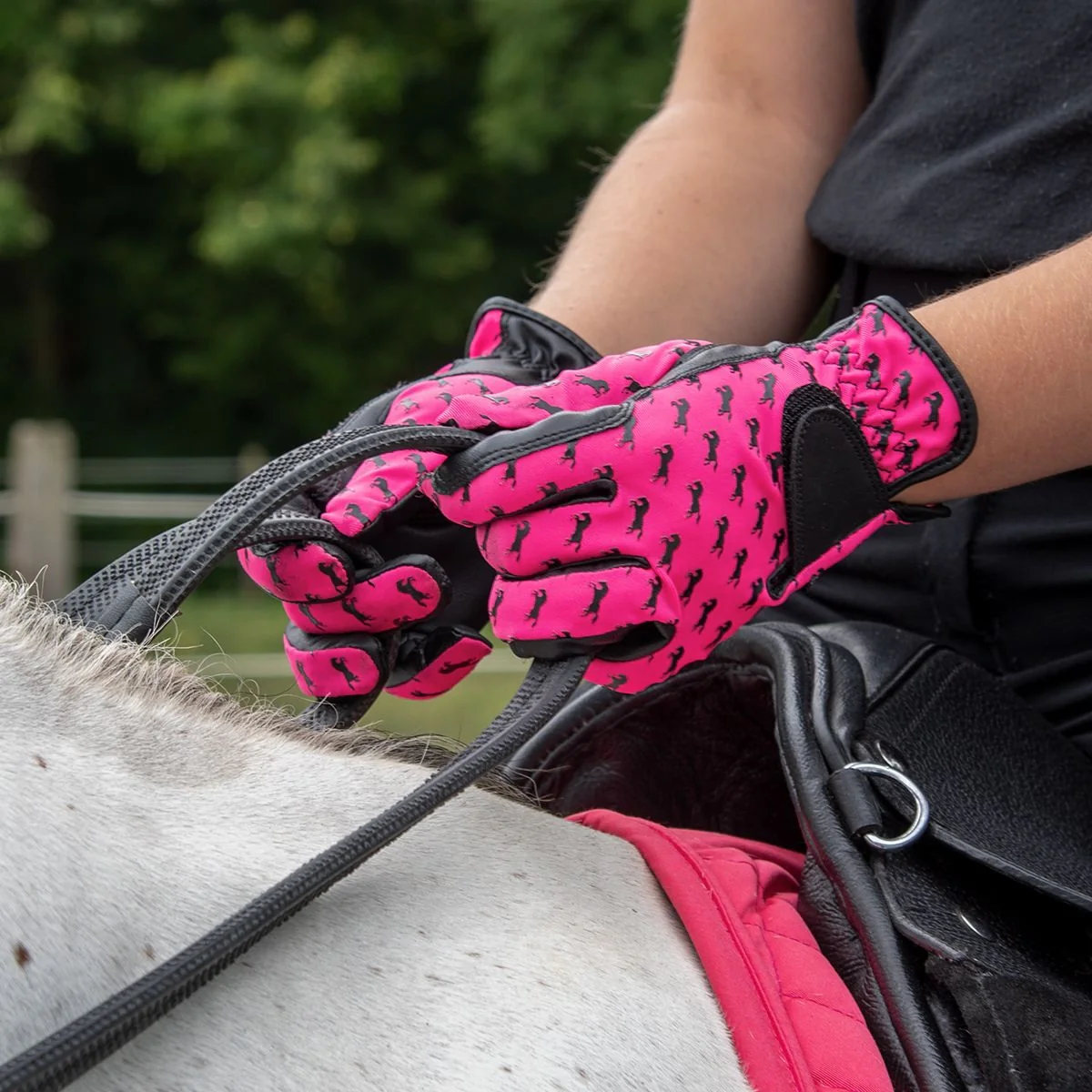 Equitare Kids Lycra Grip Riding Gloves - Image 6