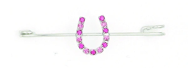Finishing Touch 2-Tone Rhinestone Horseshoe Stock Pin - Pink - Image 2