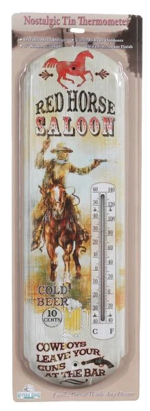 Gift Corral Red Horse Saloon Thermometer
