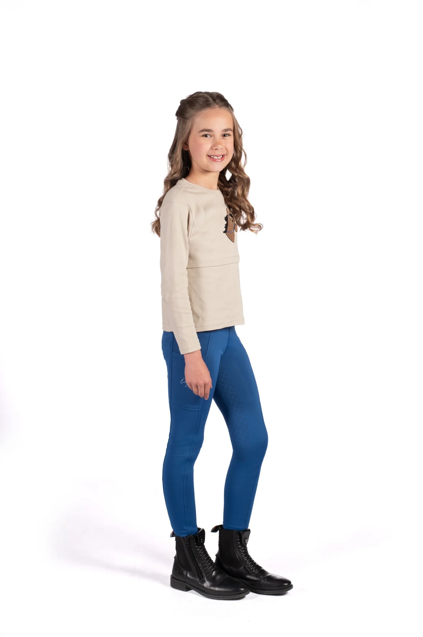 HKM Kids Lana II- Style Silicone Full Seat Riding Leggings - Image 9