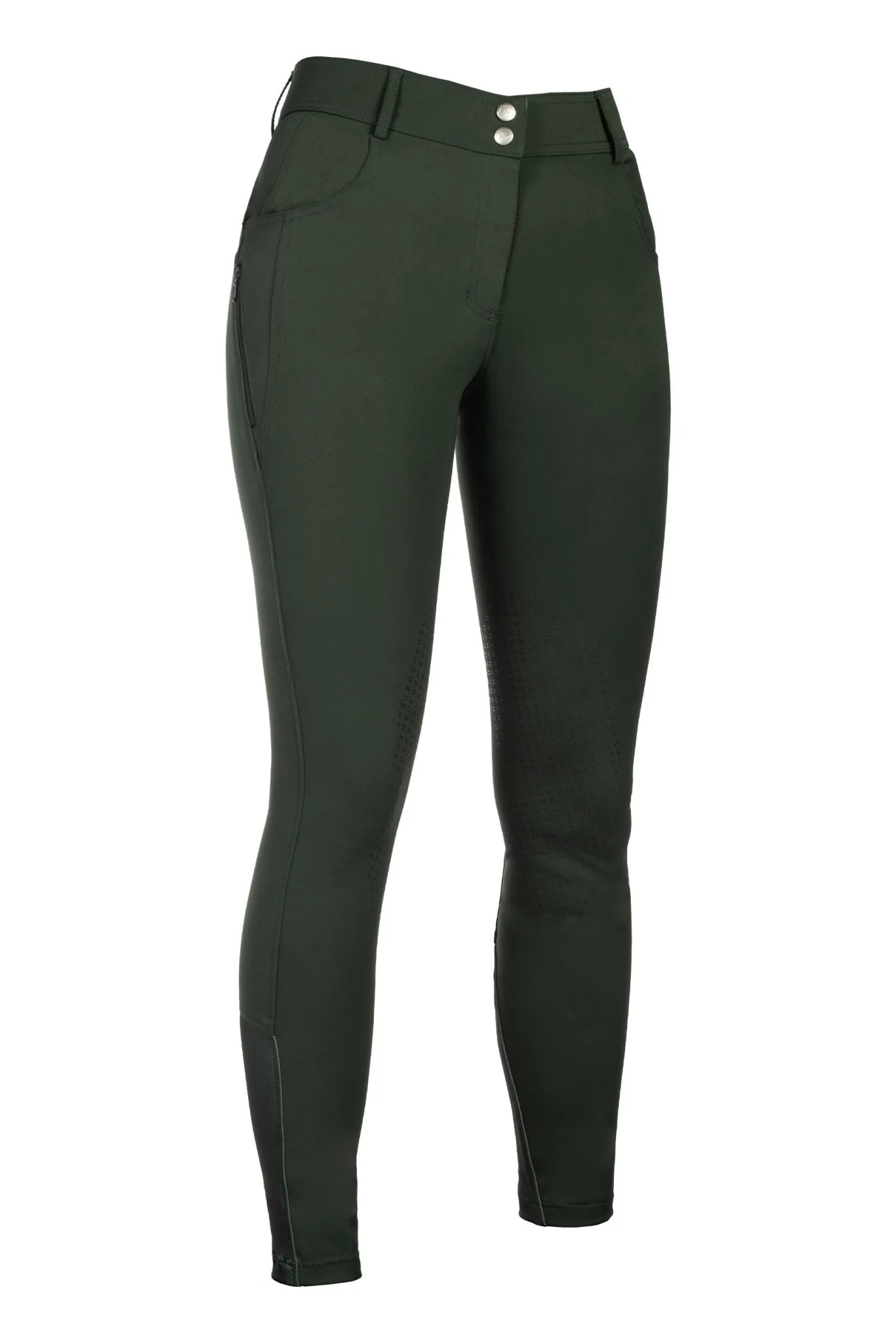 HKM Ladies Ari Mid Rise Knee Patch Riding Breeches - Image 2