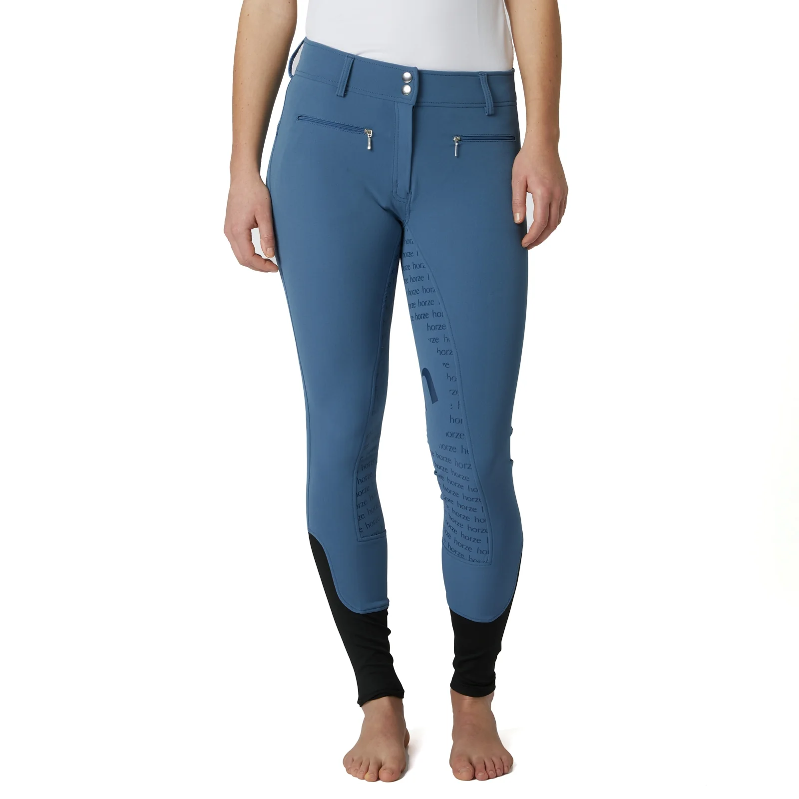 Horze Ladies Diana High Waisted Micro Silicone Full Seat Breeches - Image 3