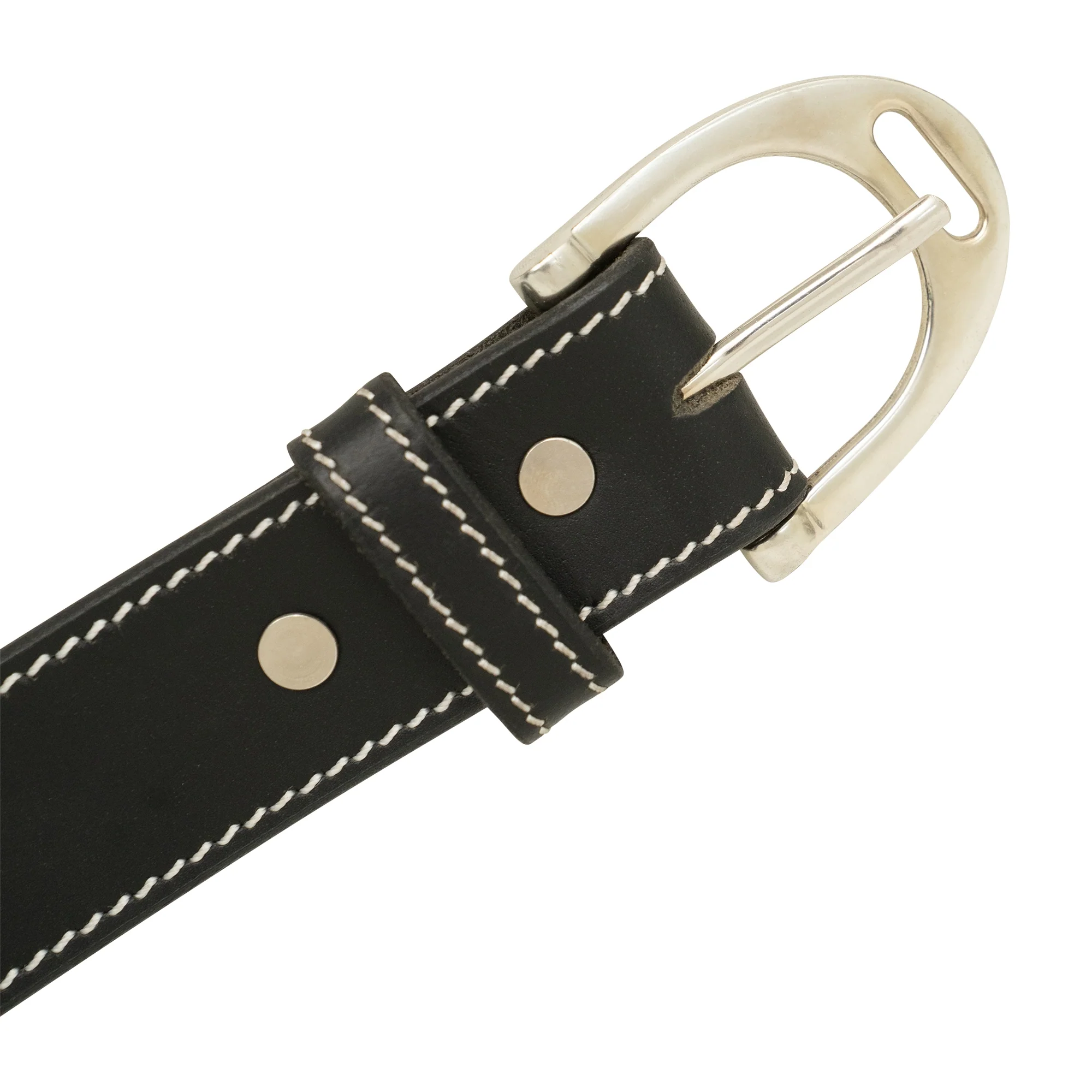 Huntley Equestrian Ladies Stirrup Buckle, Snaffle Bit, 1.5" Inch Width Leather Belt - Image 3