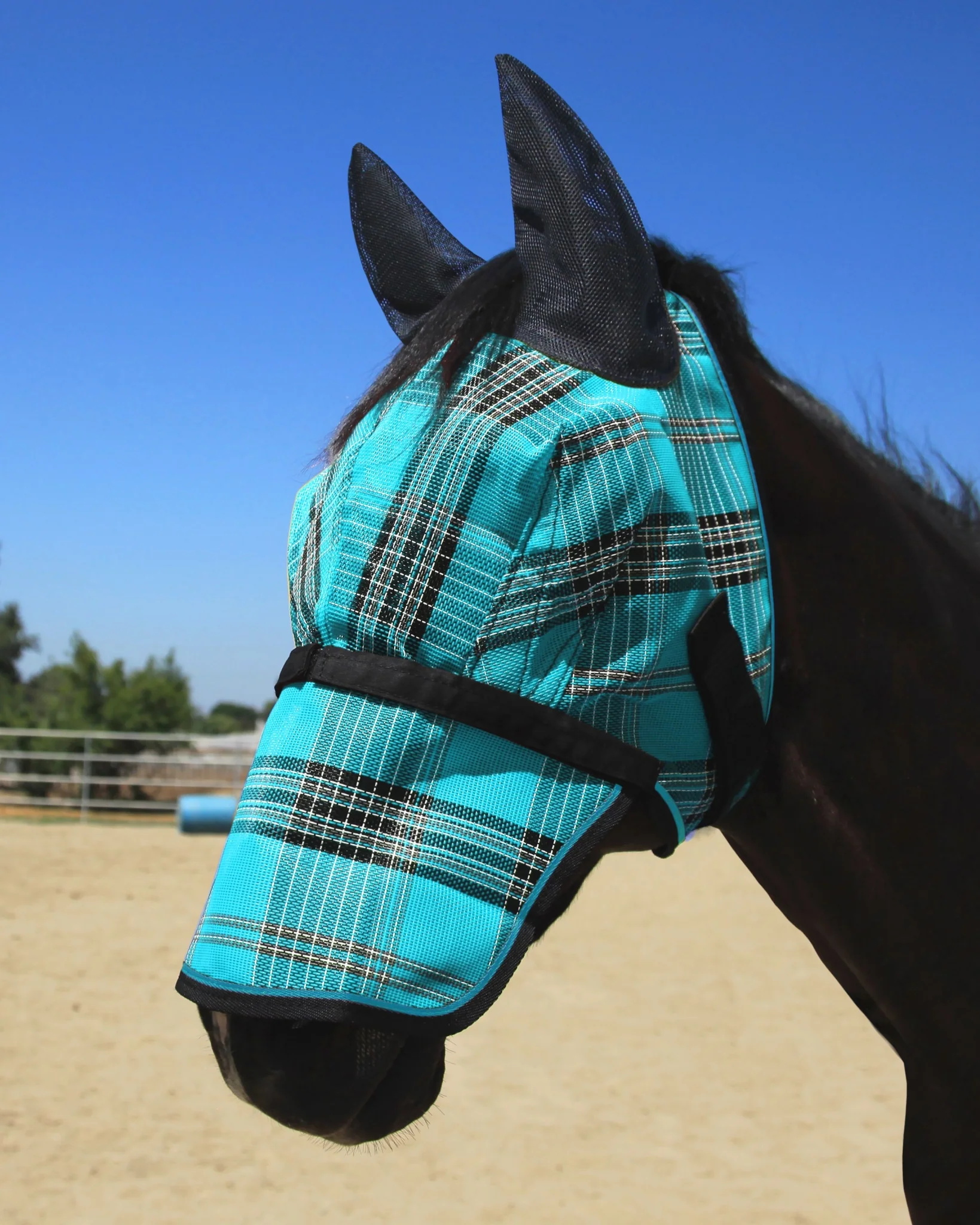 Kensington Signature Fly Mask with Long Nose and Soft Ears - Image 3