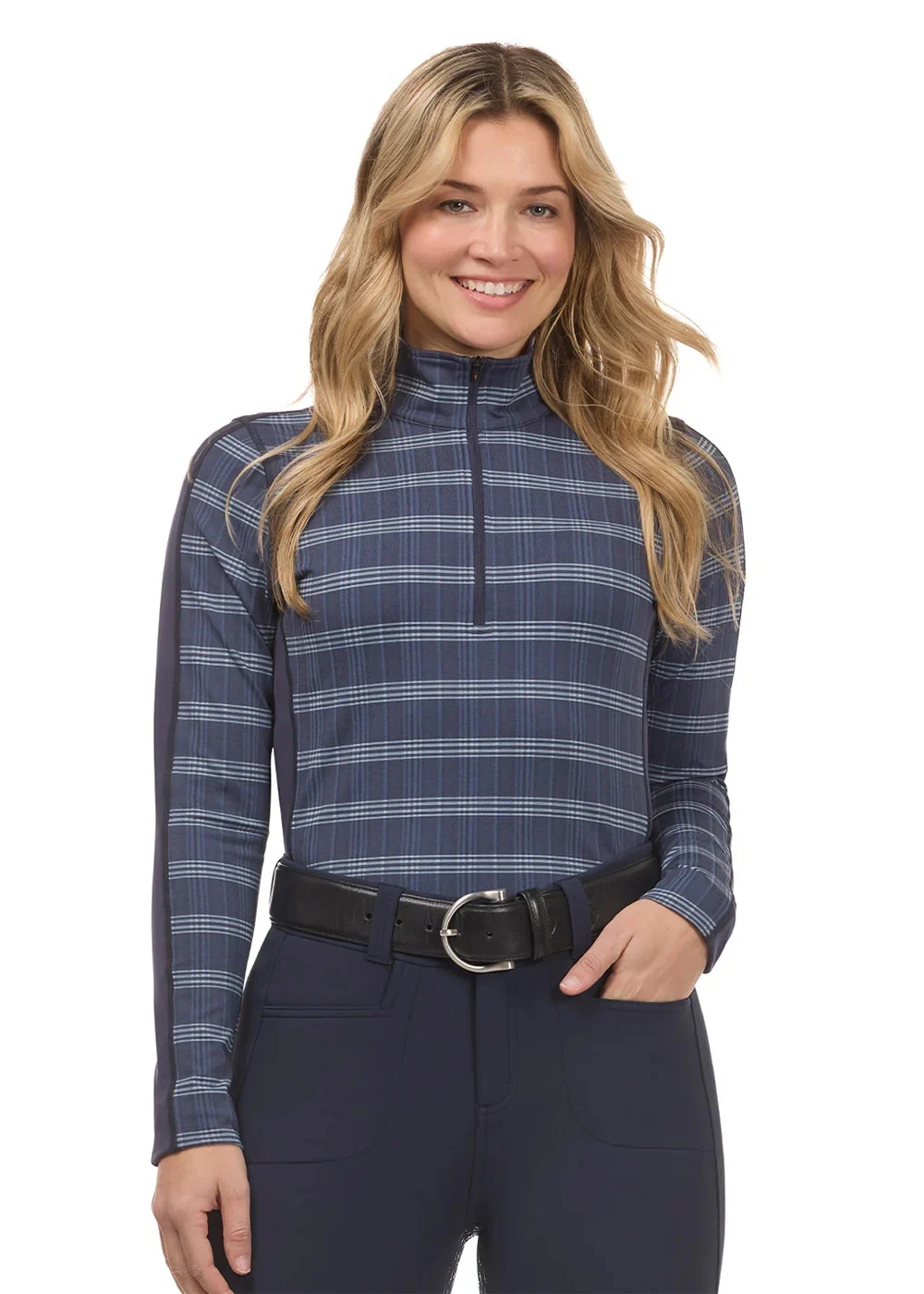 Kerrits Stretch Plaid Quarter Zip Top - Image 5