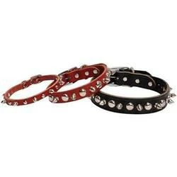 LATIGO LEATHER 1 PLY SPIKED DOG COLLAR