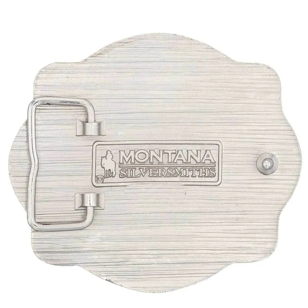 Montana Silversmiths A-Blaze Filigree Framed Bull Rider Attitude Belt Buckle - Image 2