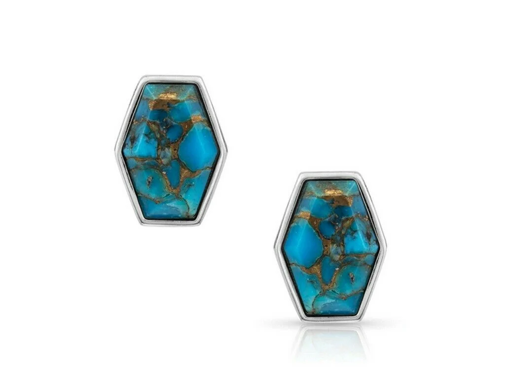 Montana Silversmiths Fearless Hexagon Post Earrings