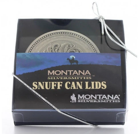 Montana Silversmiths New Traditions Beaded Stars And Barbed Wire Snuff Lid - Image 2
