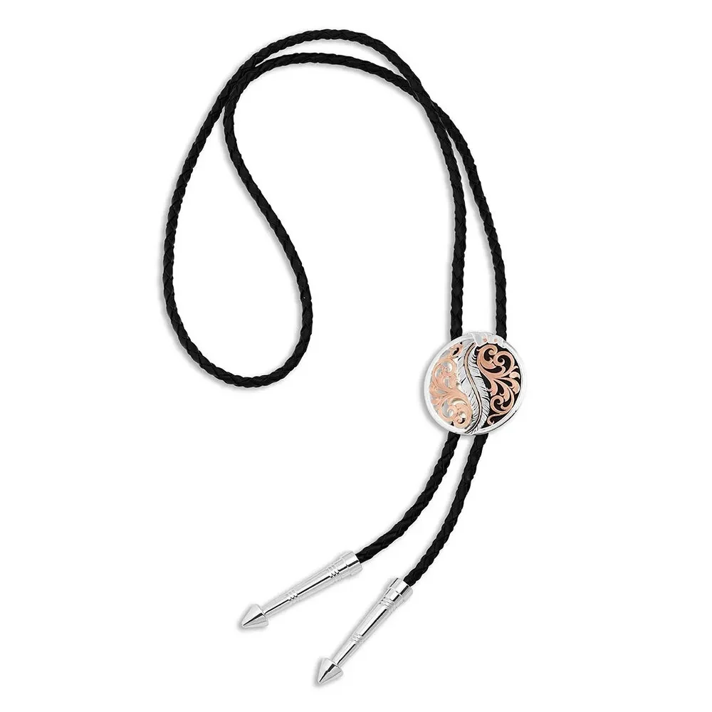 Montana Silversmiths Wind Dancer Feather Bolo Tie - Image 2