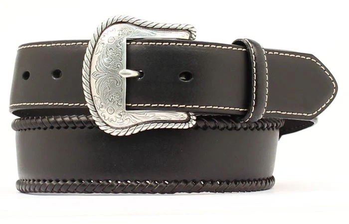 Nocona Mens Top Hand Lace Edge/Round Concho Belt
