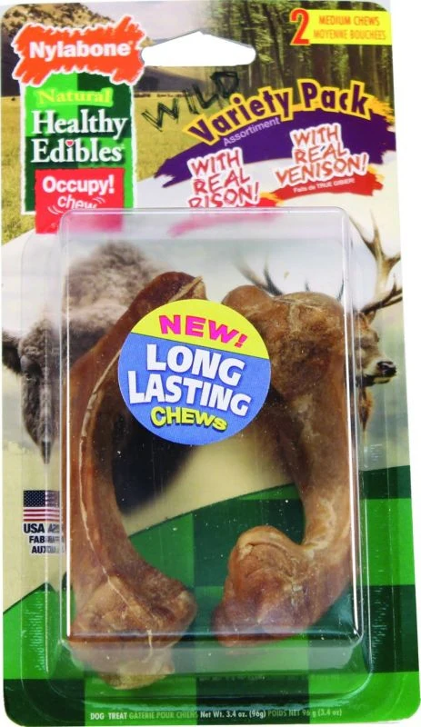Nylabone Healthy Edibles Wild Variety Venison & Bison - 2 pack - Small - Image 2