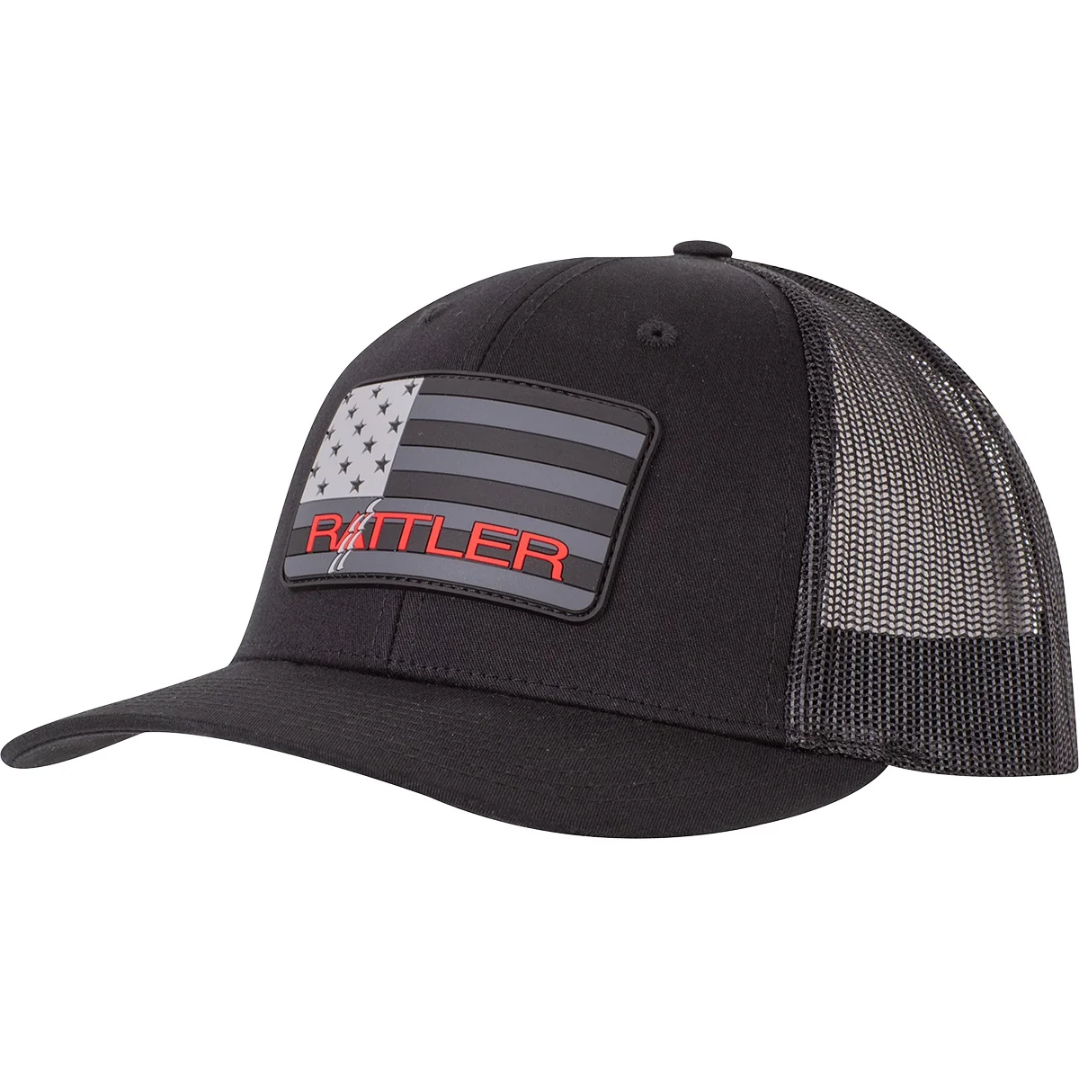 Rattler Rope Snapback Ball Cap with Rubber American Flag Patch - Image 2