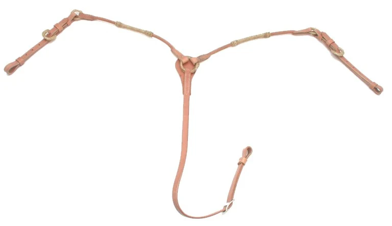 Rolled Braided Rawhide Breastplate Light Oil