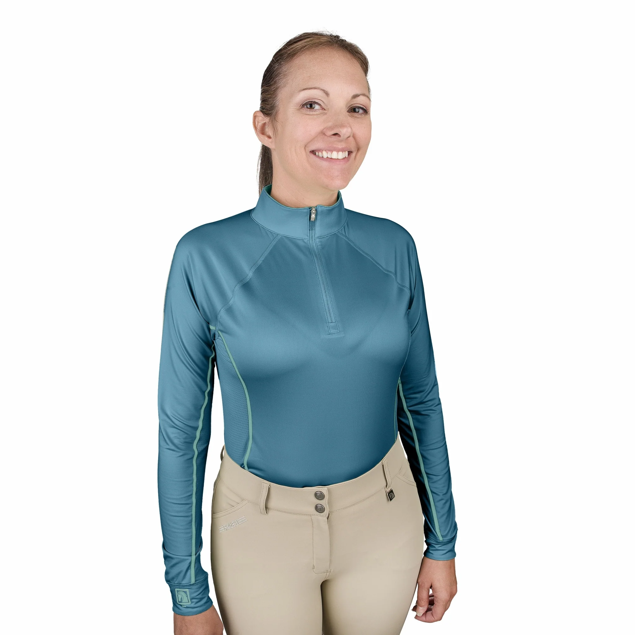 Romfh Ladies Core Quarter Zip Long Sleeve Solid Sun Shirt - Image 3