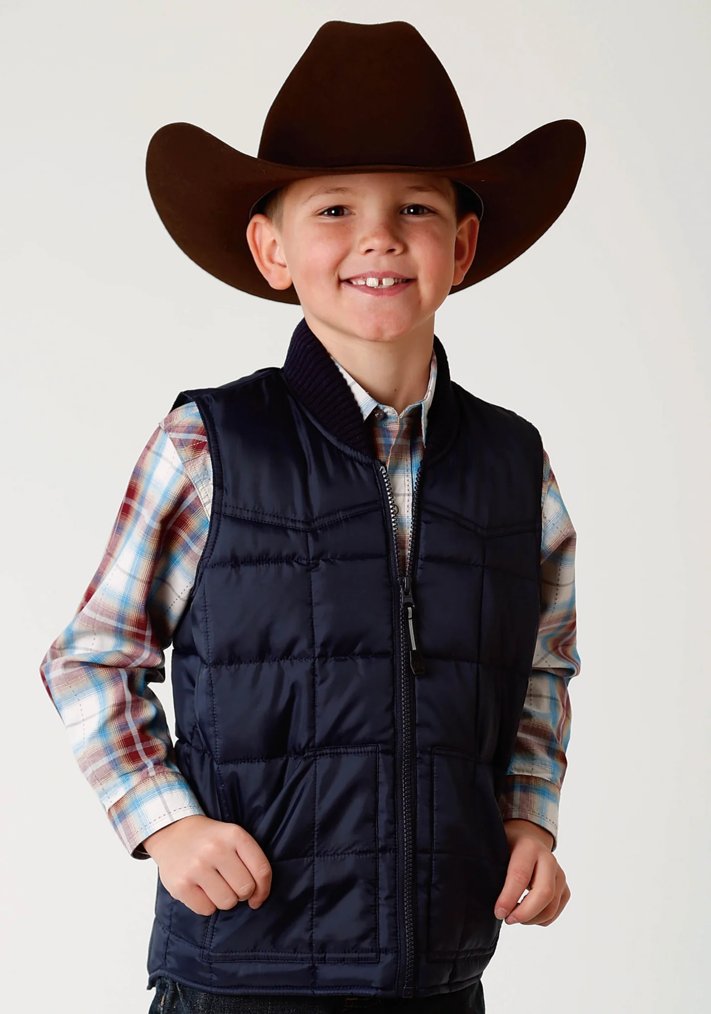 Roper Rangegear Down Vest-Boys-Brown - Image 2