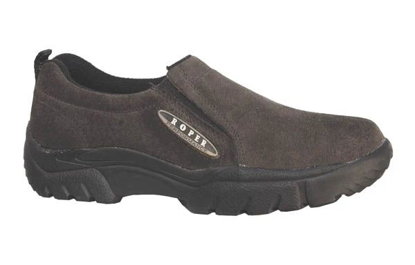 Roper Classic Suede Slip-On Shoes - Mens, Mahogany