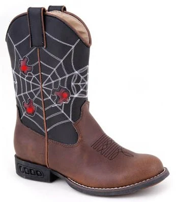 Roper Faux Leather Spider Lights Boots - Kids