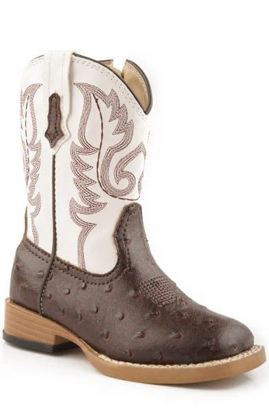 Roper Faux Leather Bumps Western Boots - Infants, Brown