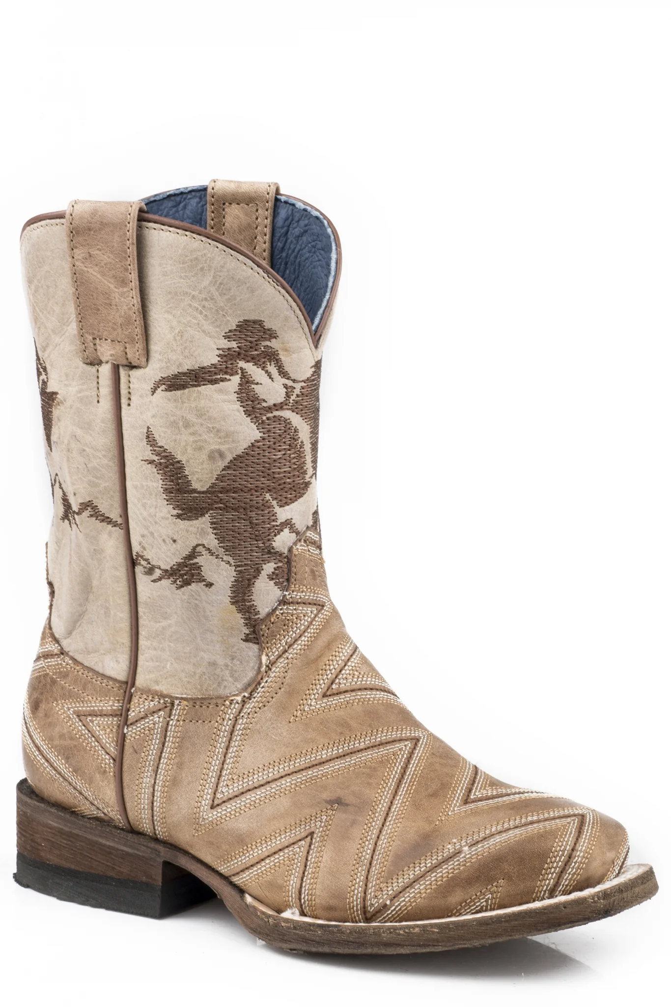 Roper Kids Arlo Jr Square Toe Leather Outsole Boots