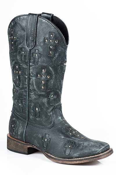 Roper Ladies Bling Cross Wide Square Toe Western Boot - Image 2