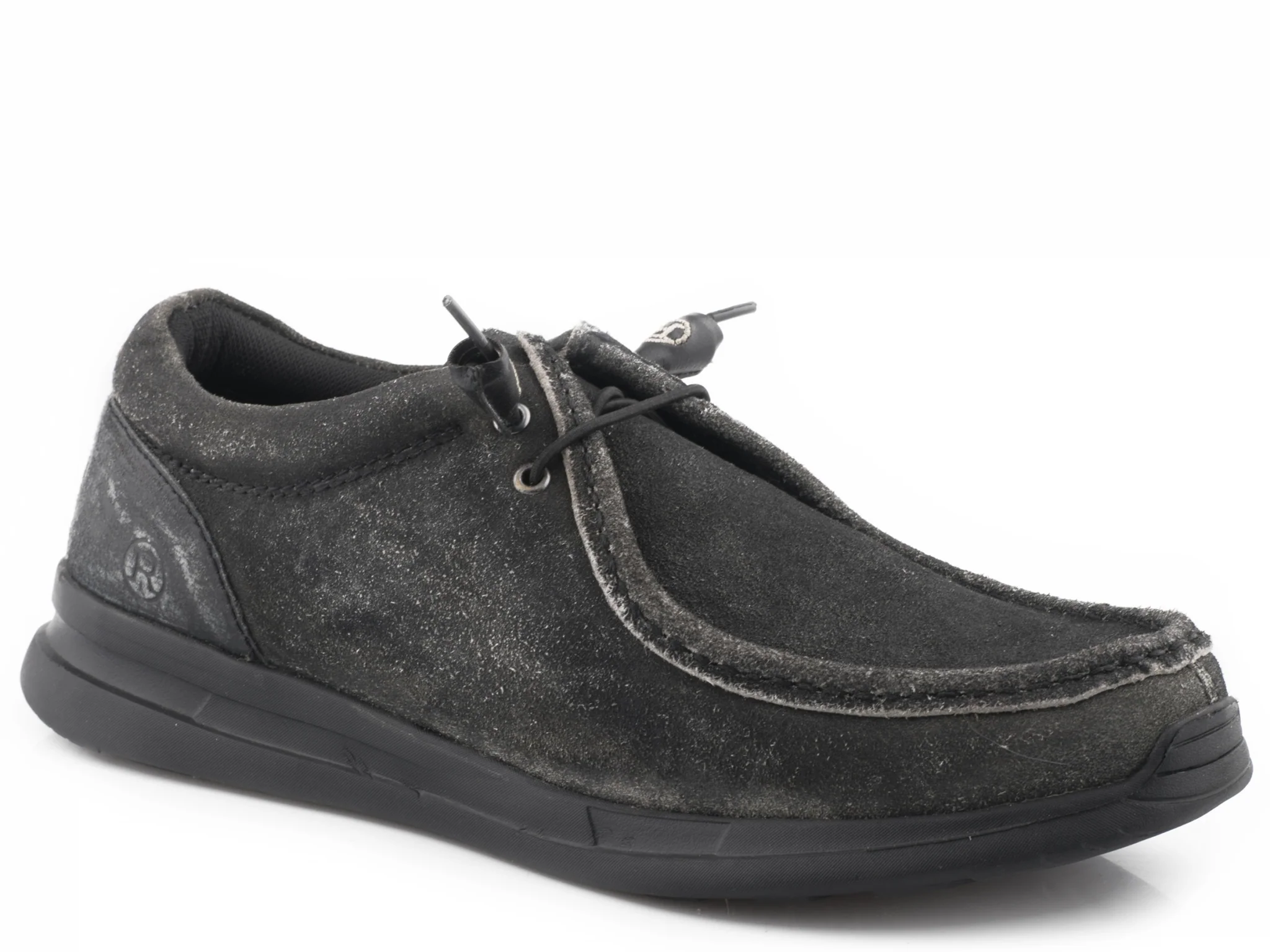 Roper Mens Black Suede Leather Chukka Shoes