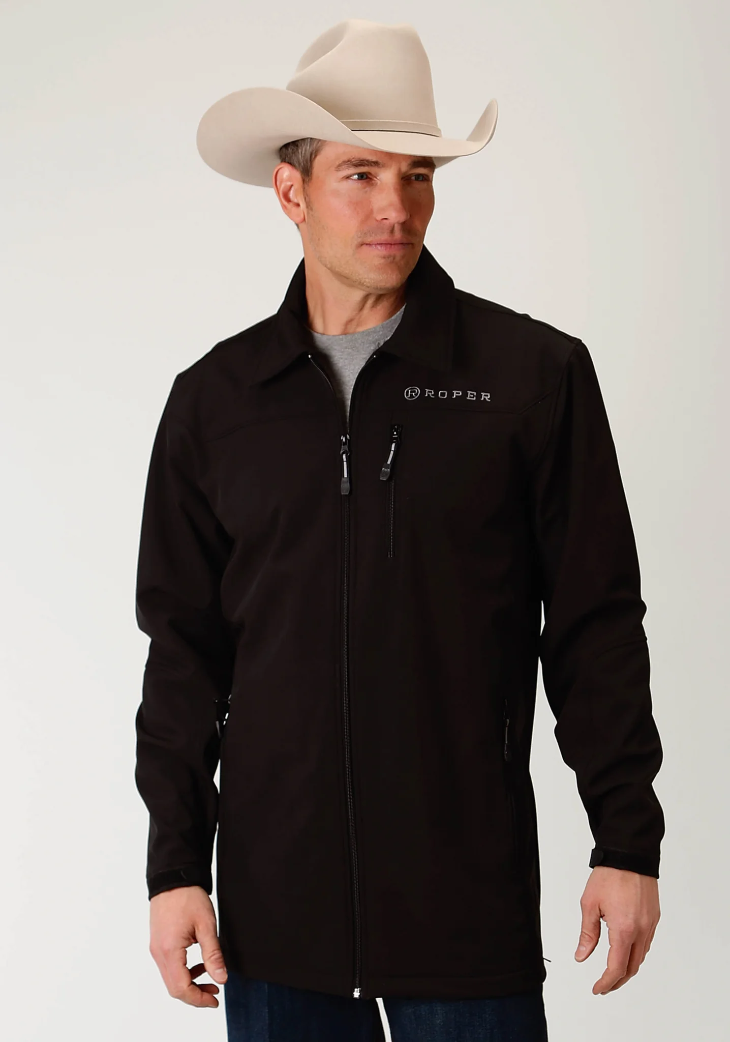 Roper Bonded Softshell Barn Jacket - Mens - Black