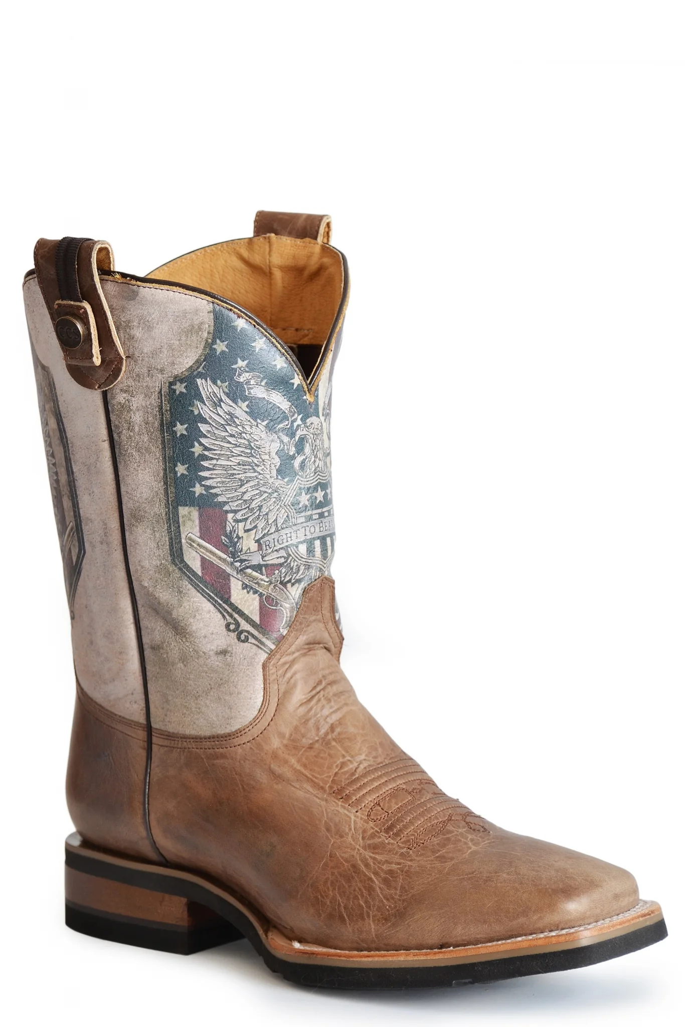 Roper Mens Printed Eagle Concealed Carry Square Toe Boots