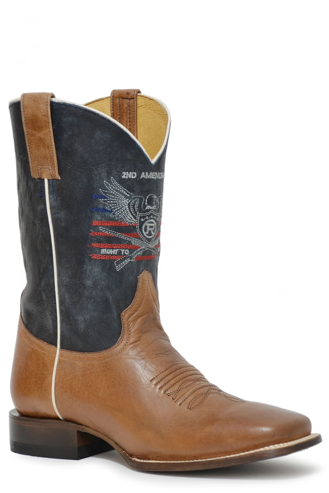 Roper Mens Square Toe 2nd Amendment 11" Shaft Western Boots