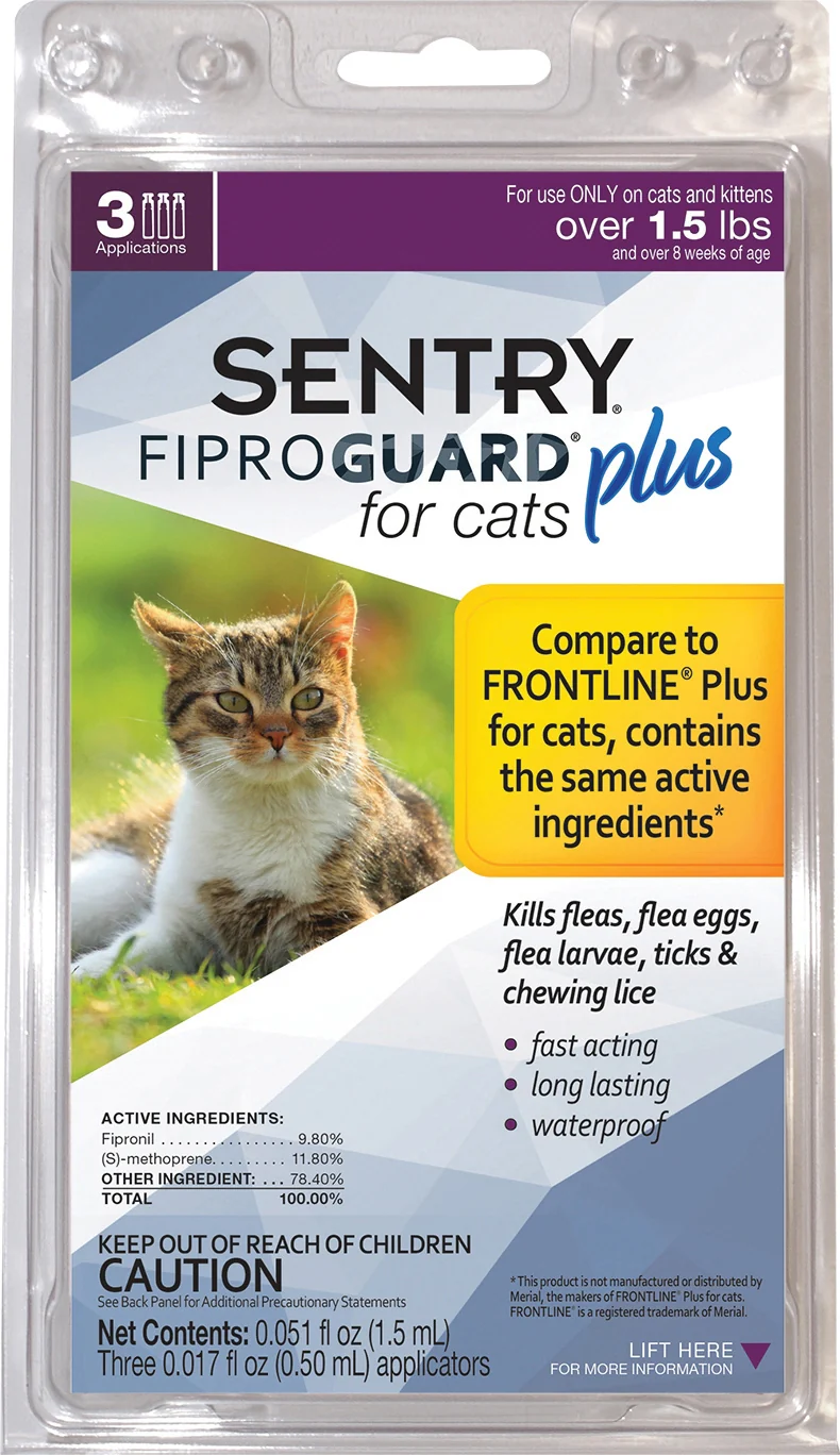 Sentry Fiproguard Plus Cat Flea & Tick Spot-On - Image 2