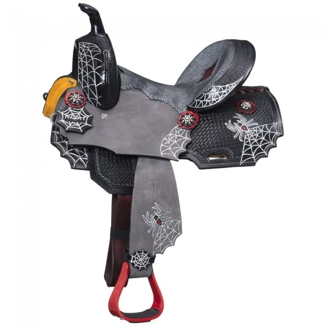 Silver Royal Black Widow Barrel Saddle