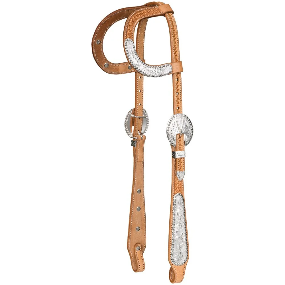 Silver Royal Double Ear Headstall with Berry Edge - Image 2