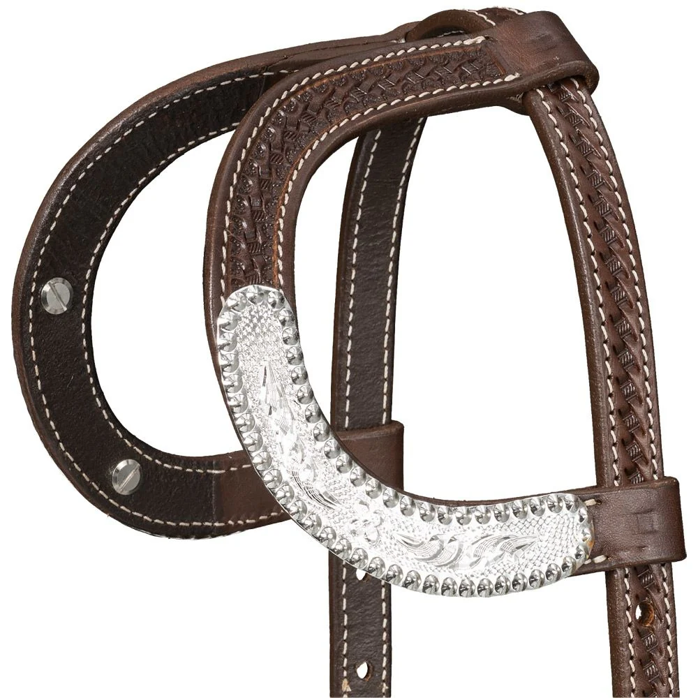Silver Royal Double Ear Headstall with Berry Edge - Image 9