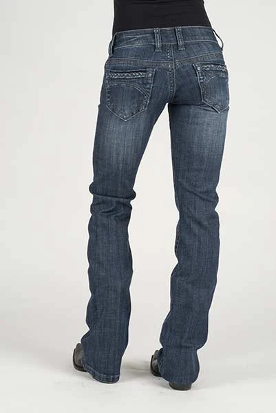 Stetson Ladies Braided Rope Back Pocket Flared Leg Jeans - Image 2