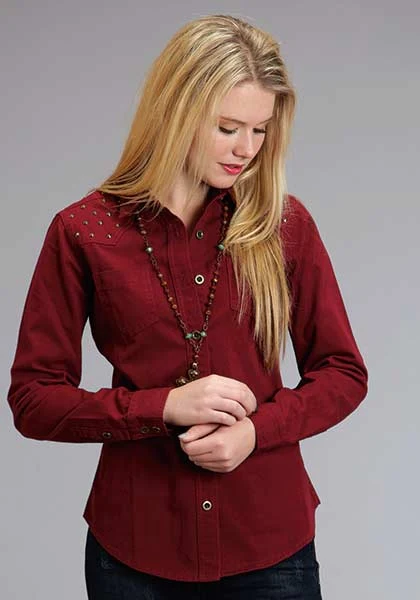 Stetson Ladies Fall I Studded Embellishment Twill Blouse