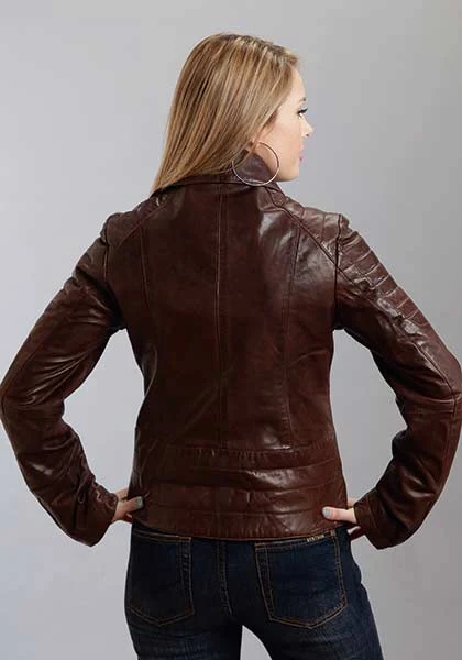 Stetson Ladies Moto Style Lamb Leather Jacket - Image 2