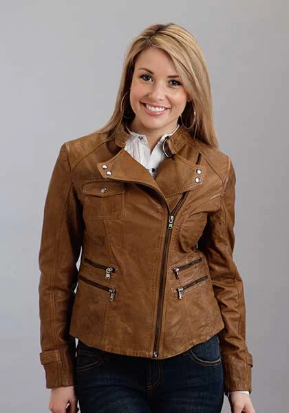 Stetson Ladies Multi Zipper Pockets Moto Jacket