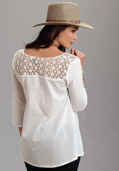 Stetson Ladies Spring I Solid Voile Peasant Top - Image 2