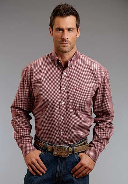 Stetson Mens Fall I Linked Circles Print Long Sleeve Button Shirt