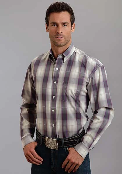 Stetson Mens Fall III Avon Ombre Long Sleeve Button Shirt