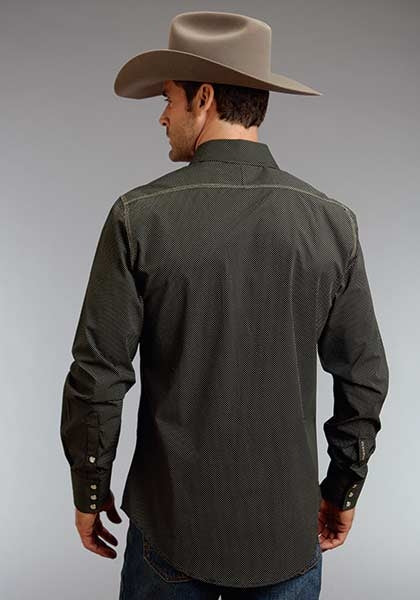 Stetson Mens Original Rugged Dots Long Sleeve Snap Shirt - Image 2